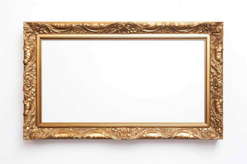Modern design gold frame white background rectangle history.
