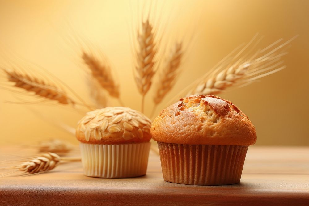 Wheat and muffin dessert cupcake bread.