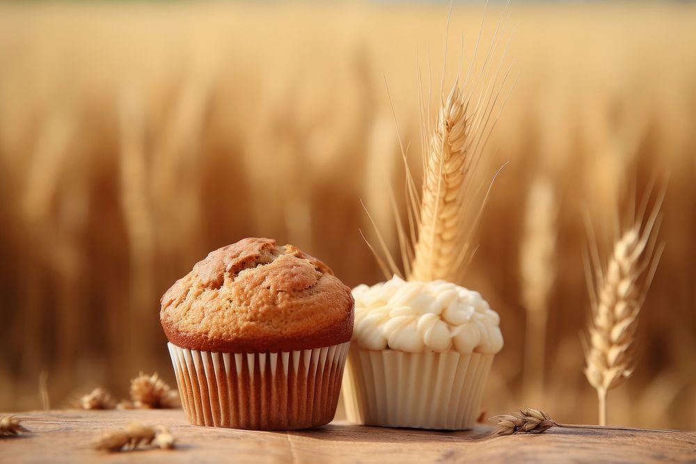 Wheat and muffin dessert cupcake bread.