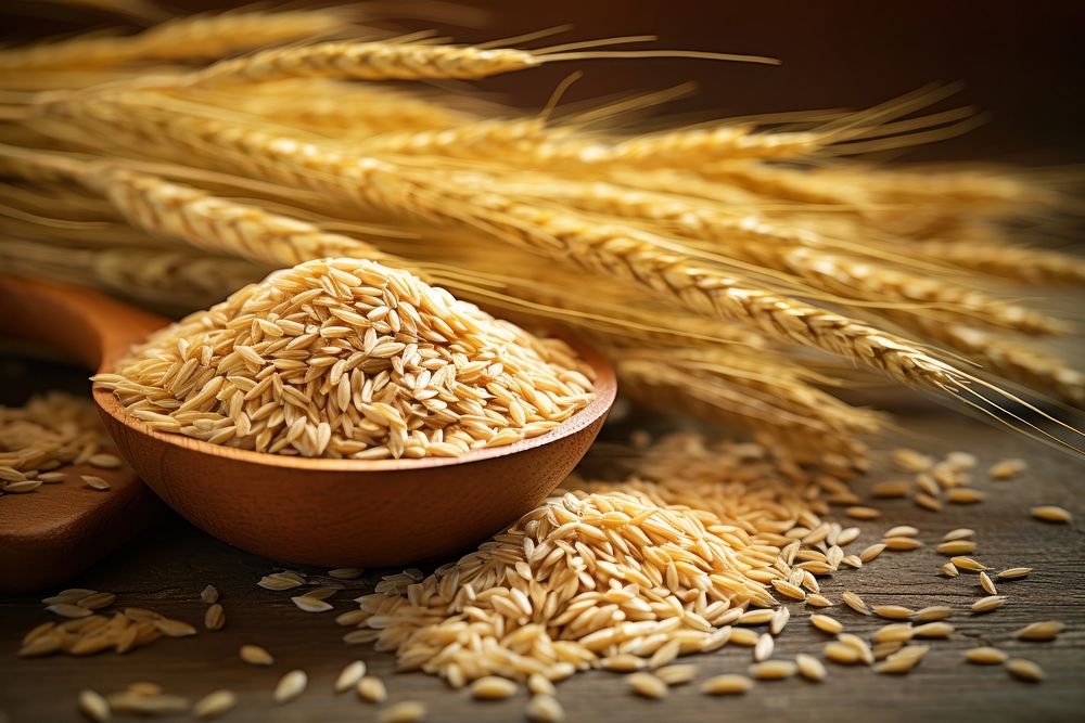 Wheat and rice food agriculture ingredient.