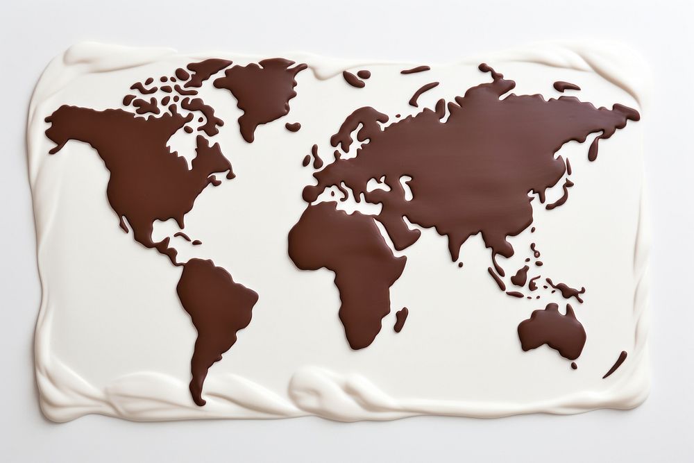 World map cream topography livestock.