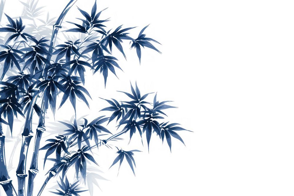 Antique of Chinese bamboo tree backgrounds plant blue.