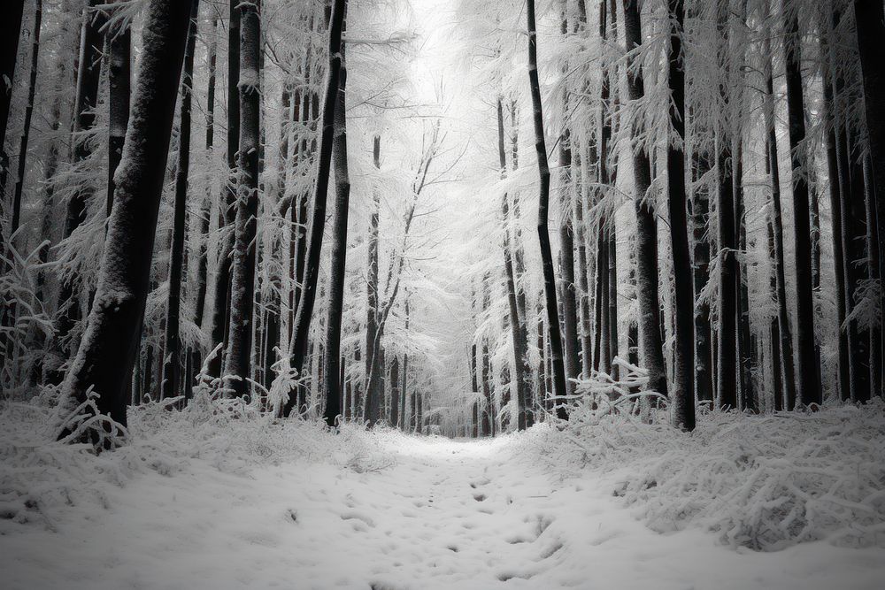 Snow winter deep forest outdoors woodland nature.