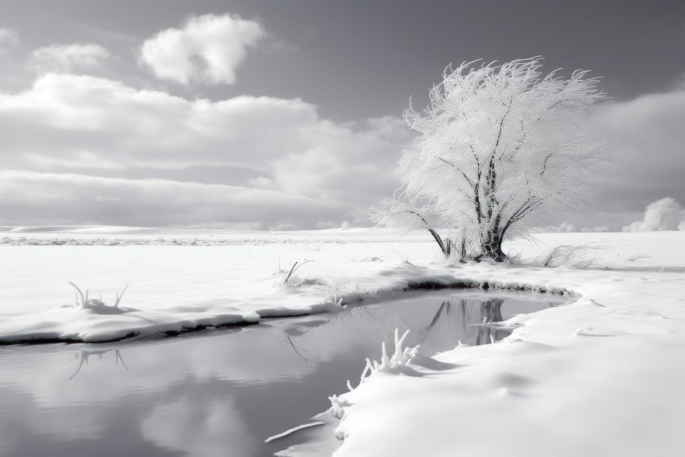 A snow winter landscape with drifts of snow reflection outdoors nature.
