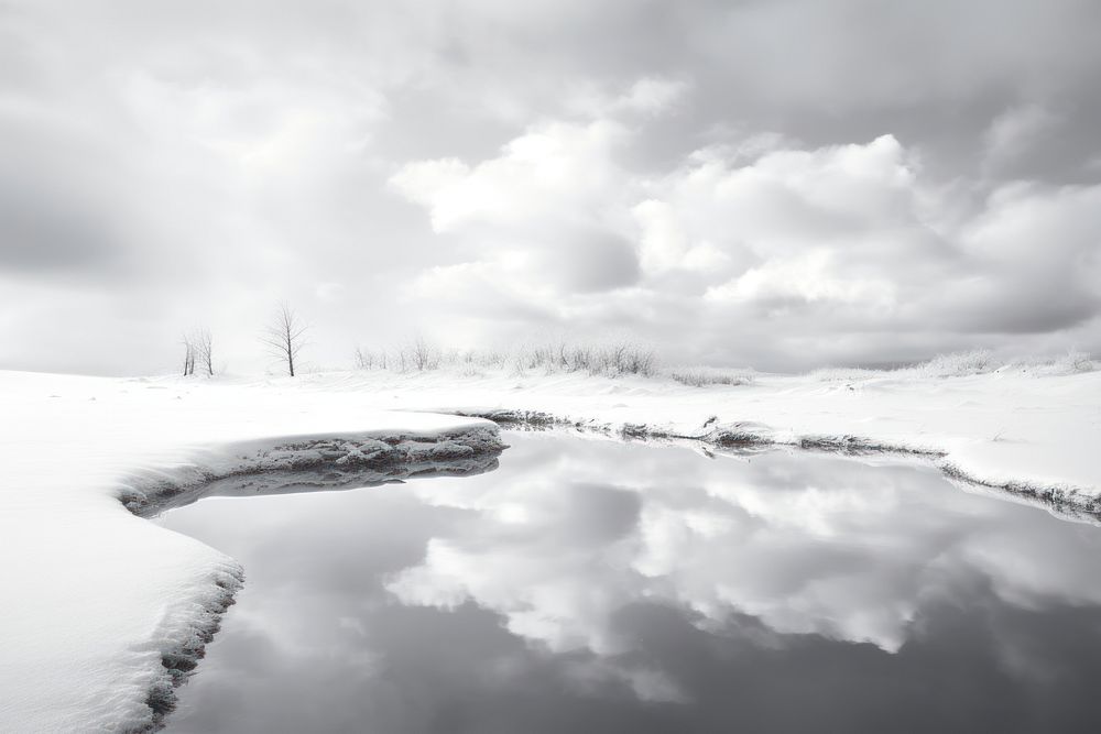 A snow winter landscape with drifts of snow reflection outdoors nature.