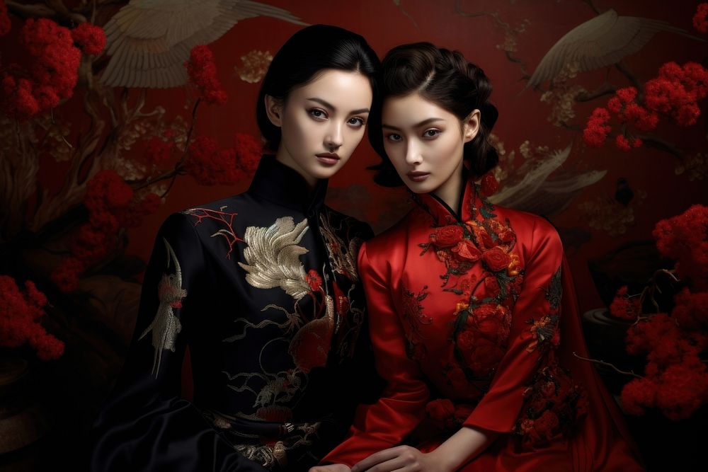 Chinese New Year fashion clothing kimono.