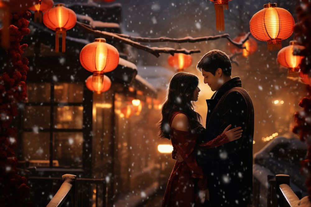Chinese New Year romantic lantern adult.