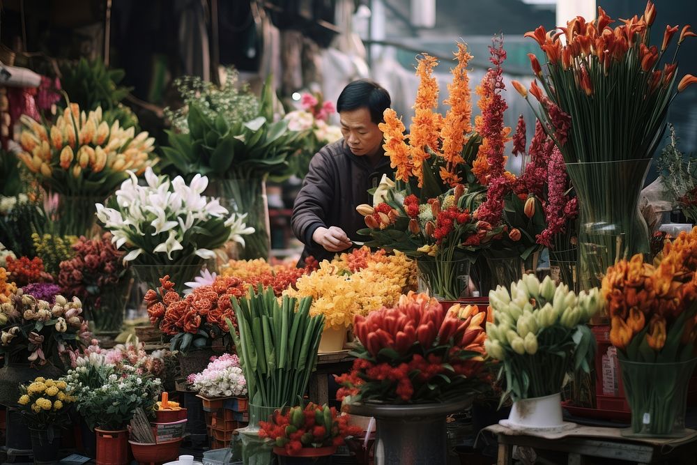 Chinese New Year market flower plant.