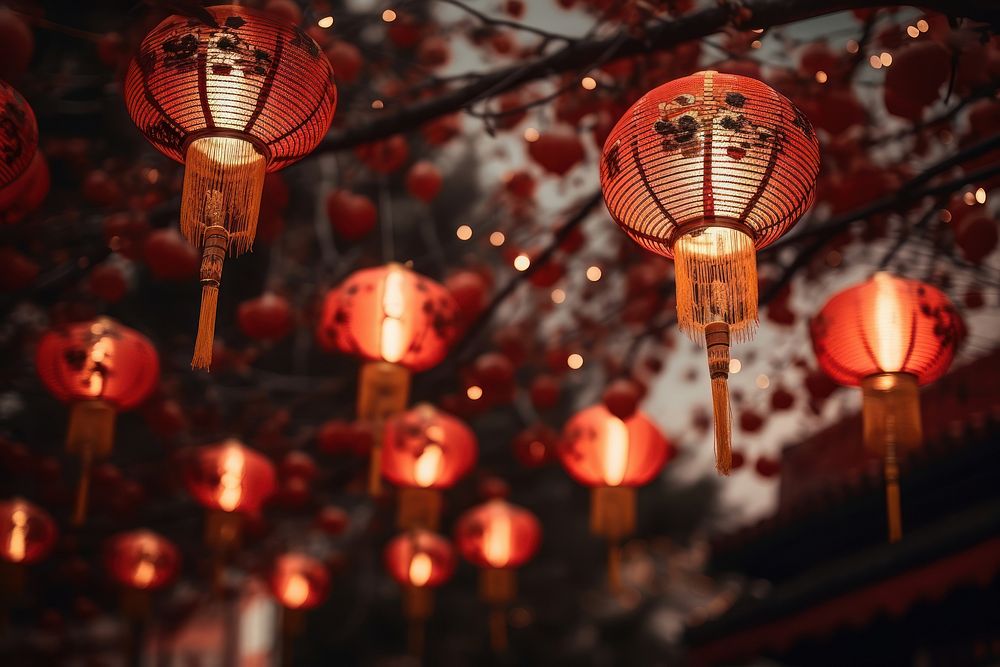 Chinese New Year lantern festival glowing.