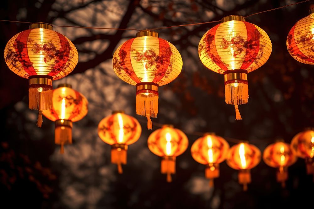 Chinese New Year lantern festival glowing.