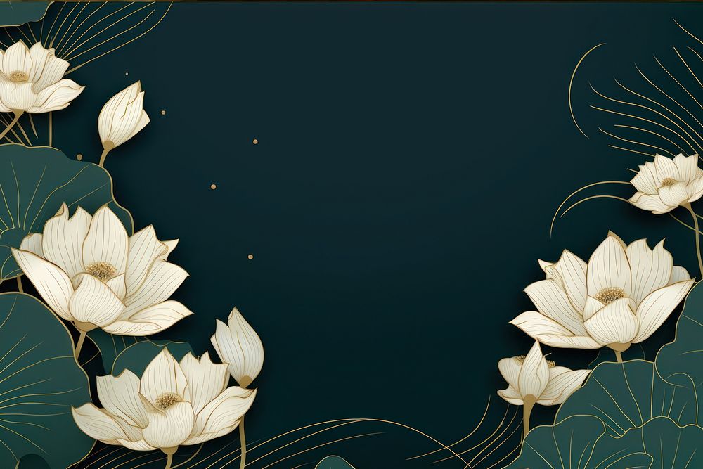 White lotuses and green leaves backgrounds outdoors pattern.