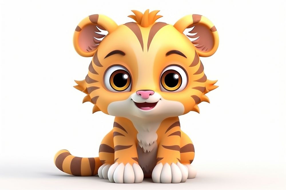 Colorful cute baby tiger animal mammal toy.