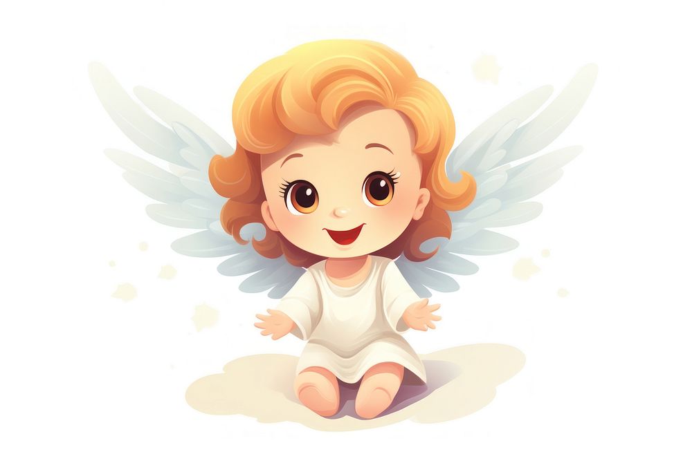 Cute little angel cartoon baby representation.