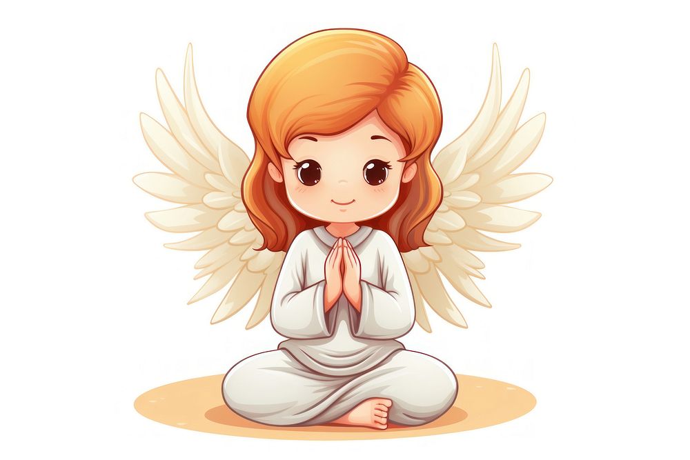 Cute little angel cartoon representation spirituality.