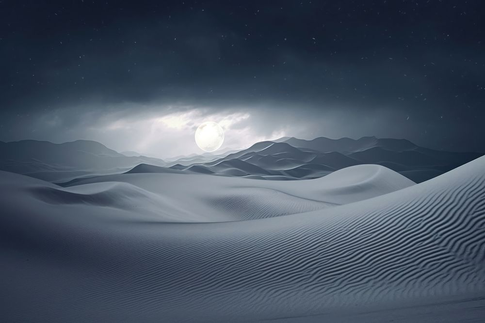 A snow winter landscape with drifts of snow astronomy nature desert.