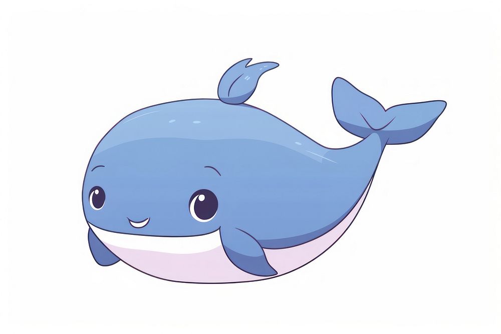 Whale cartoon style animal whale drawing.