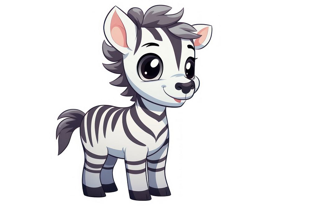 Zebra cartoon style animal zebra drawing.