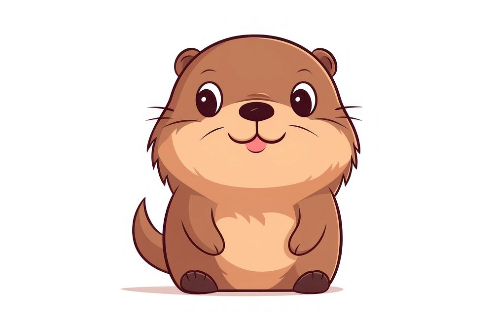 Beaver cartoon style animal beaver drawing.