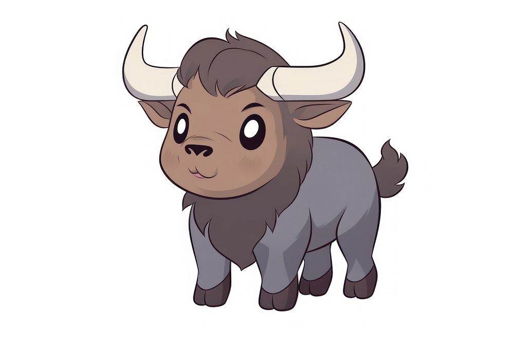 Buffalo cartoon style buffalo animal livestock.