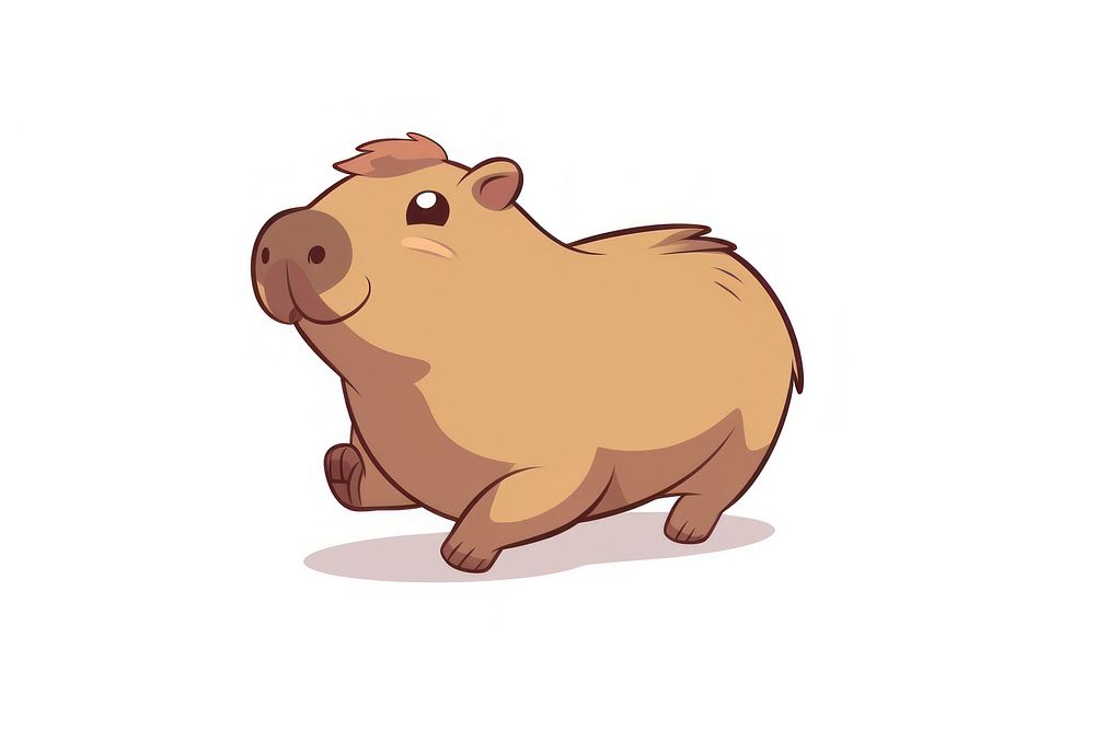 Capybara cartoon style animal drawing mammal.