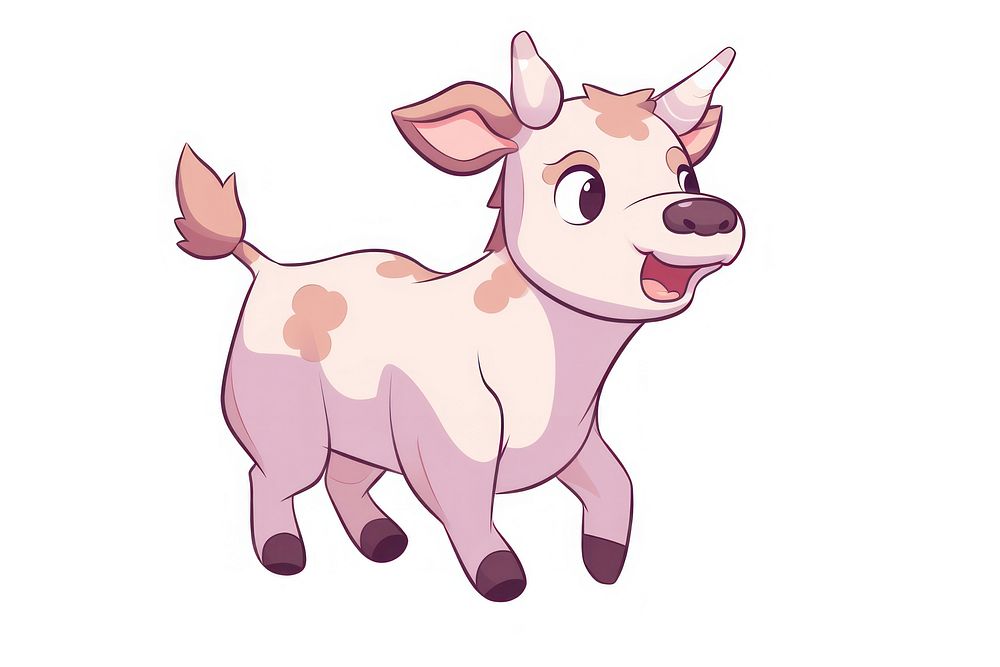 Cow cartoon style animal livestock drawing.