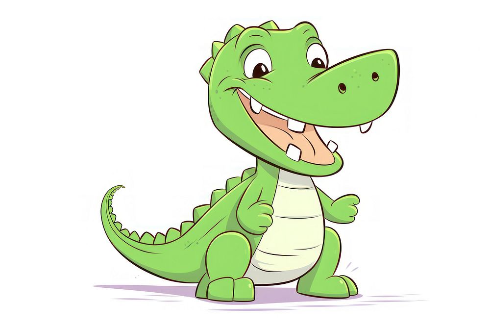 Crocodilecartoon style animal crocodile reptile.