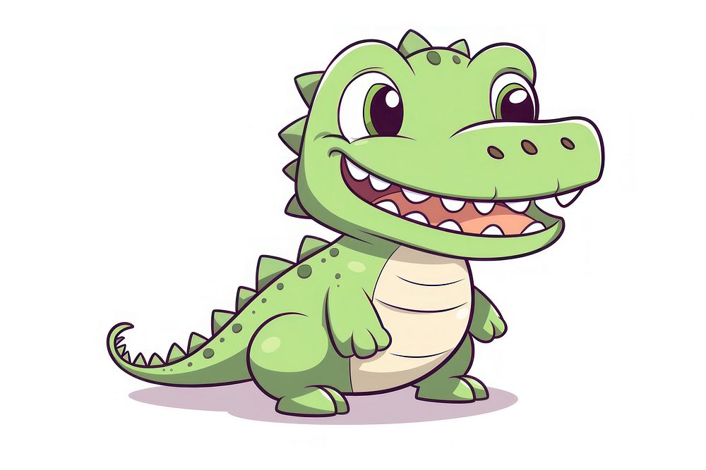 Crocodilecartoon style animal crocodile reptile.