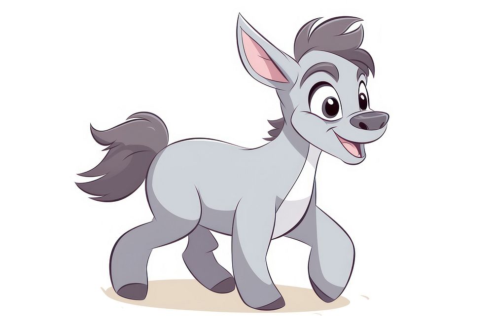 Donkey cartoon style animal drawing mammal.
