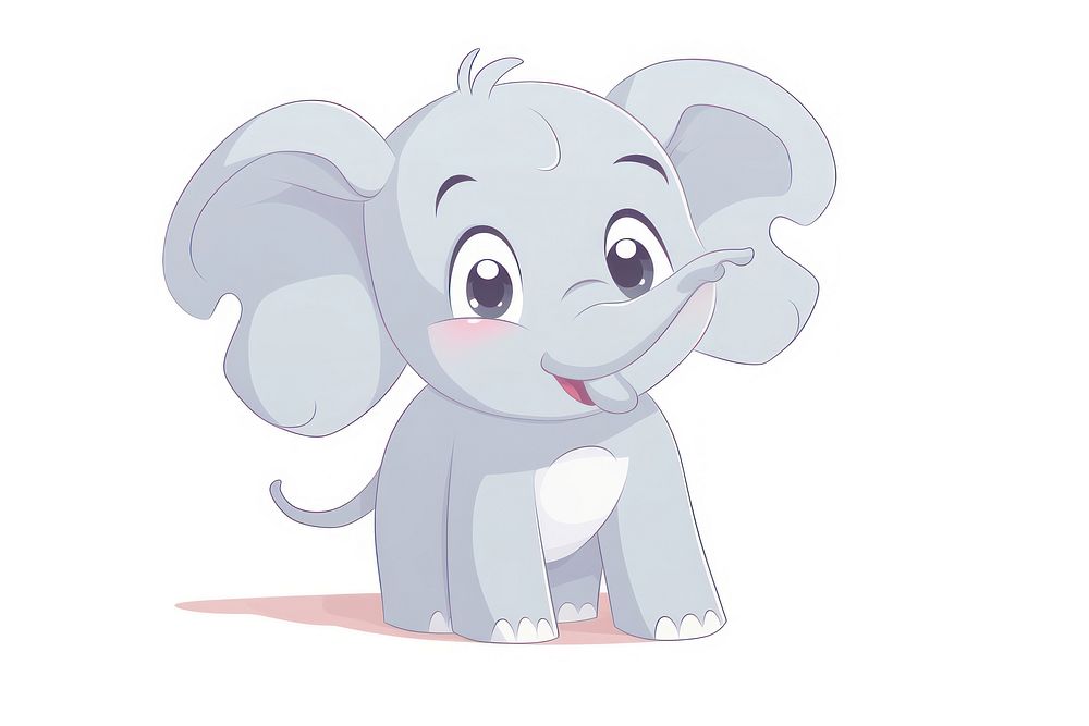 Elephant cartoon style animal elephant drawing.