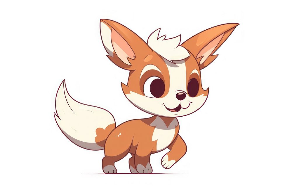 Fox cartoon style animal drawing cute.