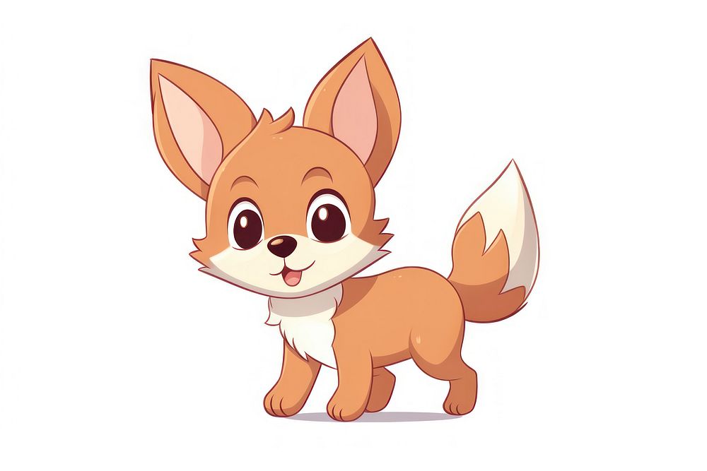Fox cartoon style animal mammal cute.
