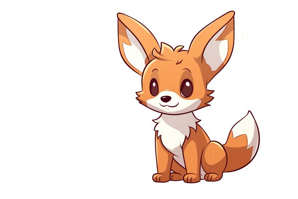 Fox cartoon style animal mammal cute.