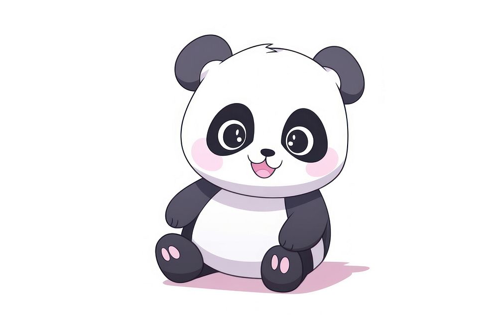Giant Panda cartoon style drawing panda cute.