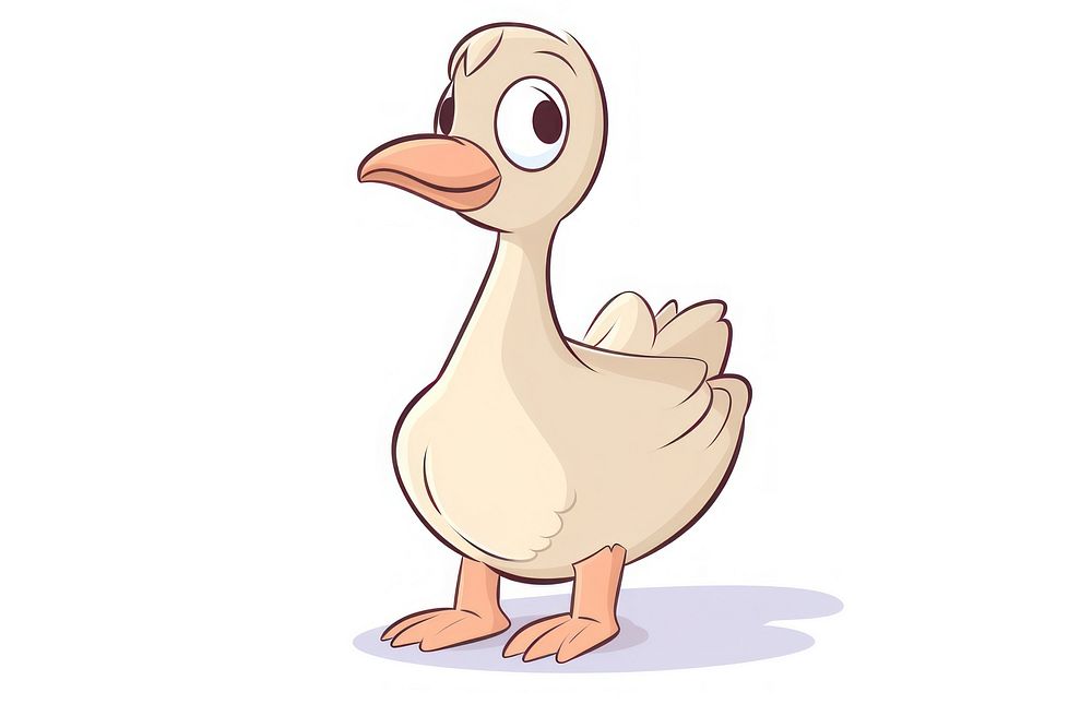 Goose cartoon style animal goose drawing.