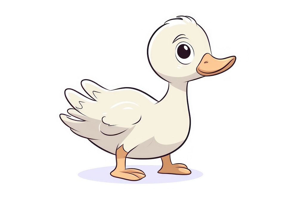 Goose cartoon style animal goose drawing.