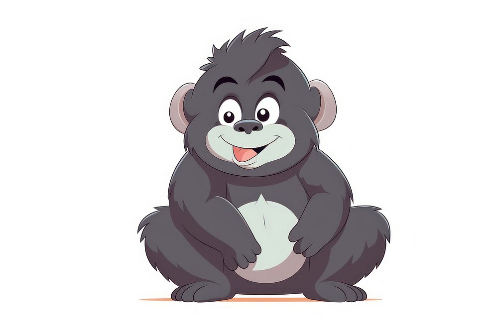Gorilla cartoon style animal drawing mammal.