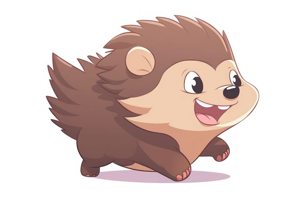 Hedgehog cartoon style animal hedgehog mammal.