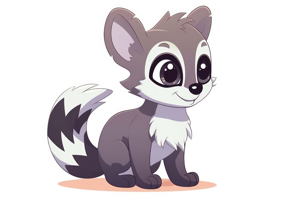 Lemur cartoon style animal drawing mammal.