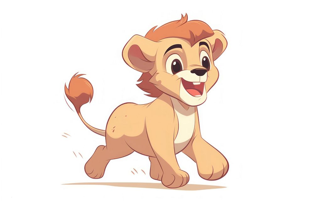 Lion cartoon style animal drawing mammal.