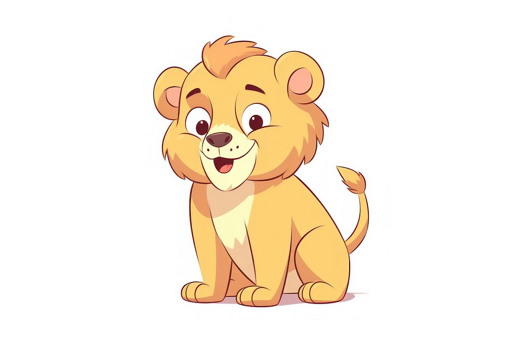 Lion cartoon style animal mammal cute.