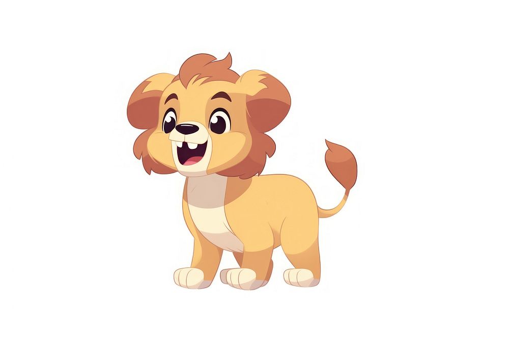 Lion cartoon style animal mammal pet.