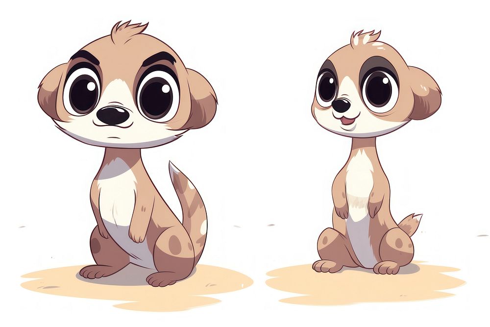 Meerkat cartoon style animal meerkat drawing.