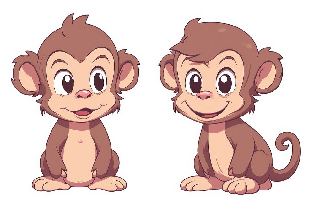 Monkey cartoon style animal drawing mammal.