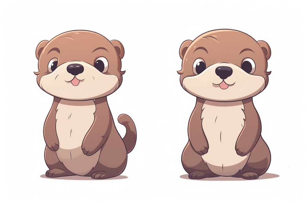 Otter cartoon style animal otter drawing.