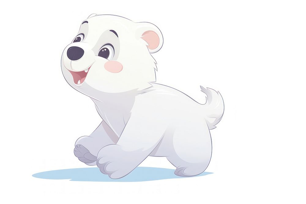 Polar bear cartoon style animal drawing mammal.