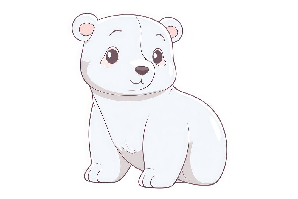 Polar bear cartoon style drawing animal mammal.