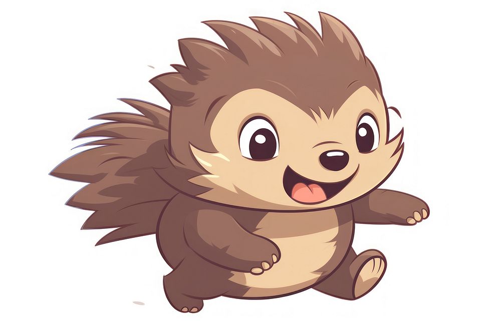 Porcupine cartoon style animal porcupine mammal.