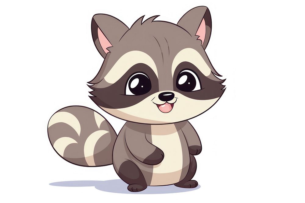 Racoon cartoon style animal drawing mammal.