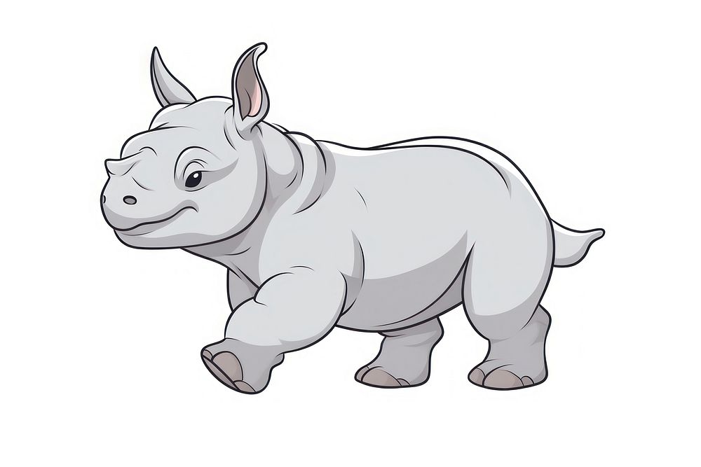 Rhinoceros cartoon style animal rhinoceros bulldog.