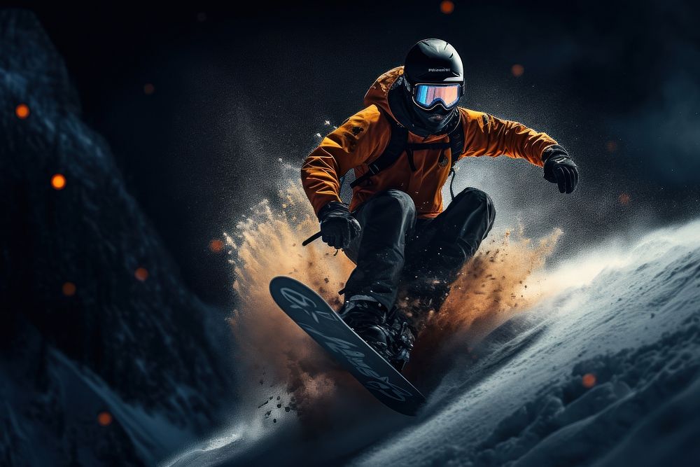 Extreme sports snowboarding recreation adventure.